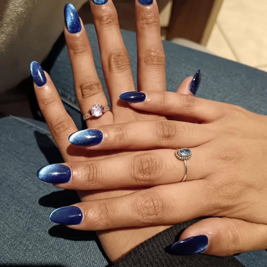 Luxury gel manicure — deep red finish